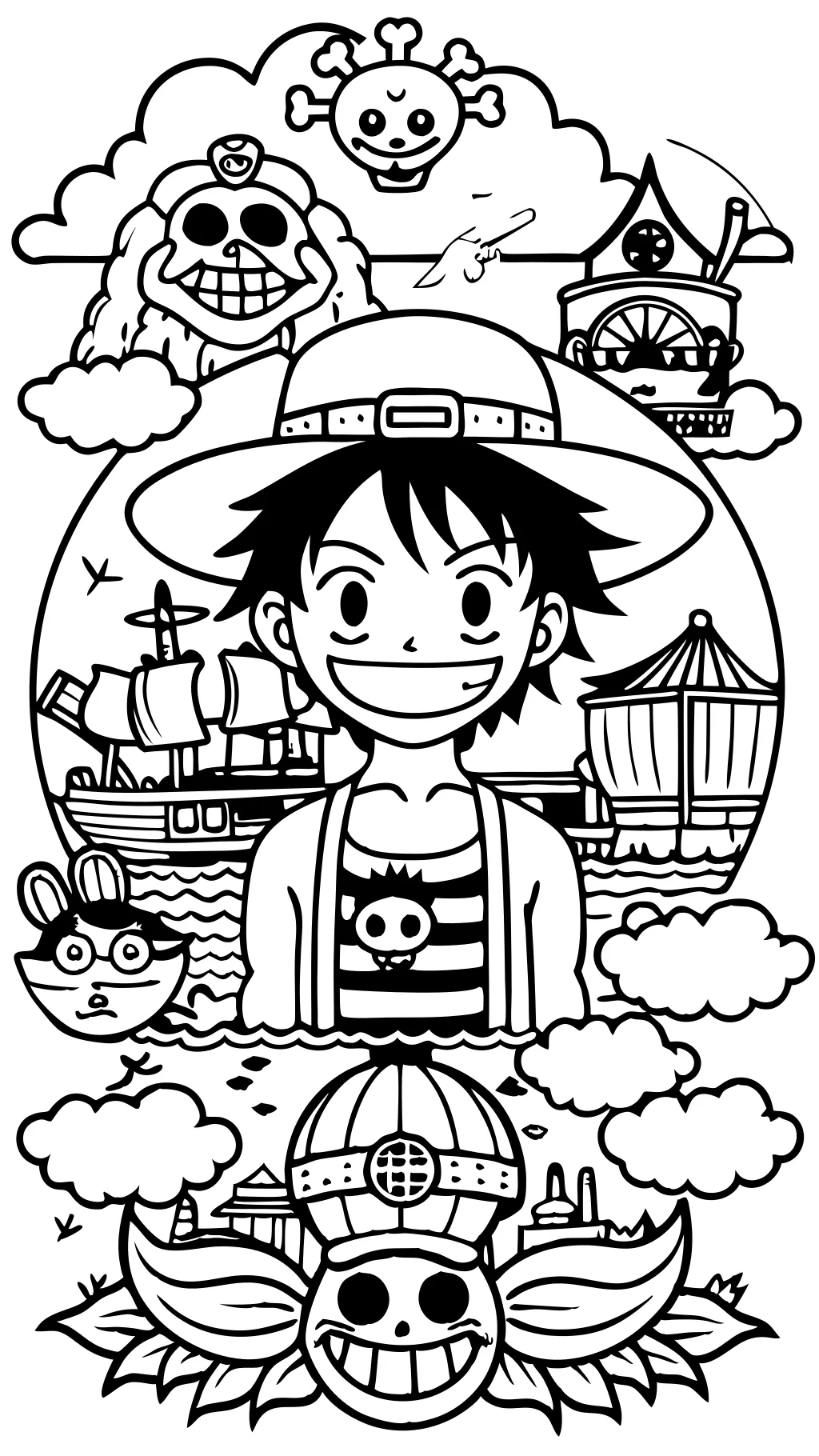 coloring pages one piece